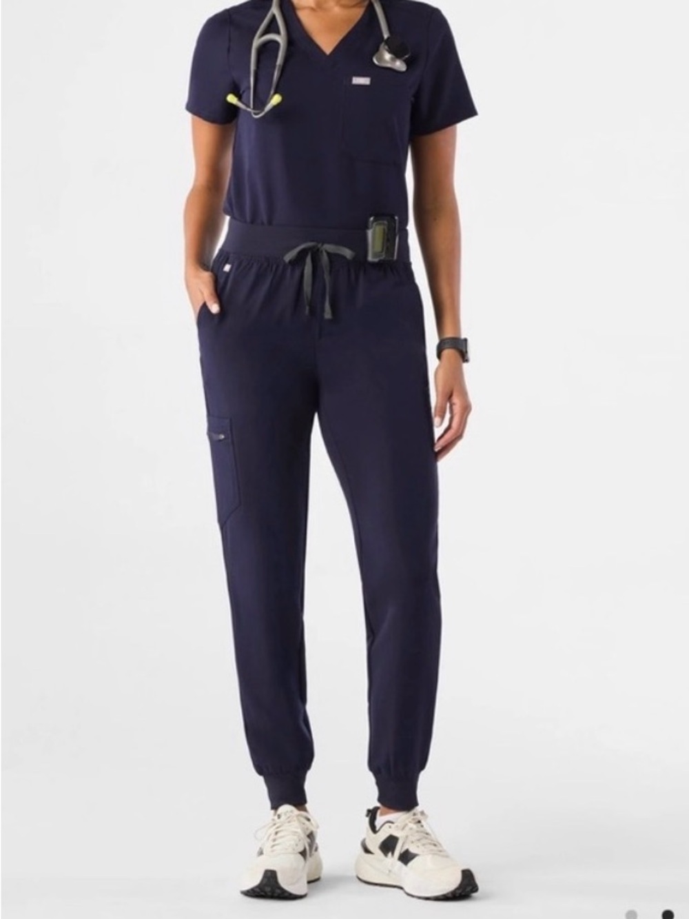 Figs Navy Scrub Set - Navy Top and Jogger